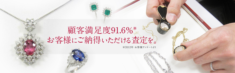 顧客満足度91.6％※お客様にご納得いただける査定を。※2012年 お客様アンケートより